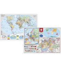 Poster and Wall Maps Stiefel Schweiz und Europa in der Welt. Stiefel Staaten der Erde, DUO-Schreibunterlage Stiefel GmbH