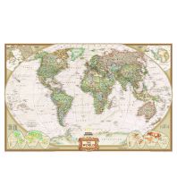 Poster and Wall Maps Wandkarte Welt Executive auf Kork-Pinnwand mit Holzrahmen 1:45.500.000 Interkart Direct