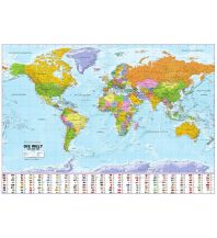 Weltkarten Weltkarte politisch mit Flaggen 1:30.000.000 Interkart Direct