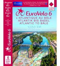 Cycling Maps EuroVelo-Radkarte - EuroVelo 6 - vom Atlantik bis zum Rhein per Rad 1:100.000 Huber Verlag
