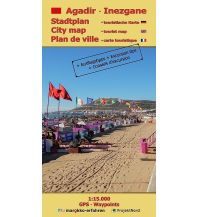 Stadtplan Agadir - Cityplan Inezgane 1:15.000 + GPS-Waypoints Huber Verlag