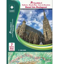 Cycling Maps EuroVelo 6 Radkarten-Set Basel bis Budapest 1:100.000 Huber Verlag