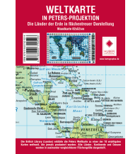 Weltkarten Poster Weltkarte Petersprojektion, deutsch (ca. 82,5 x 52,3 cm) Huber Verlag