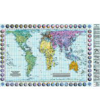 World Maps Poster Weltkarte Petersprojektion, englisch (ca. 82,5 x 52,3 cm) Huber Verlag