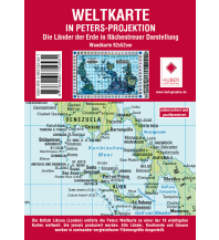 World Maps Poster Weltkarte Petersprojektion, Up-side down deutsch (ca. 82,5 x 52,3 cm) Huber Verlag