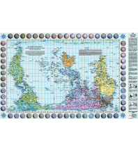 World Maps Poster Weltkarte Petersprojektion, Up-side down deutsch (ca. 82,5 x 52,3 cm) Huber Verlag