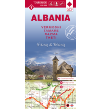 Hiking Maps Balkans Albania hiking & biking Map 1, Vermoshi, Tamare, Razma, Thethi 1:50.000 Huber Verlag