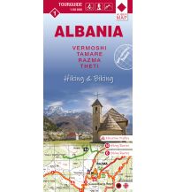 Wanderkarten Balkan Albania hiking & biking Map 1, Vermoshi, Tamare, Razma, Thethi 1:50.000 Huber Verlag