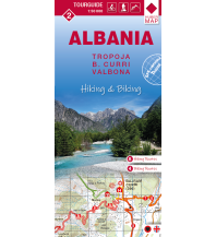 Hiking Maps Balkans Albania hiking & biking Map 2, Tropoja, Bajram Curri, Valbona 1:50.000 Huber Verlag