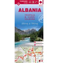 Wanderkarten Balkan Albania hiking & biking Map 2, Tropoja, Bajram Curri, Valbona 1:50.000 Huber Verlag