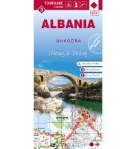 Hiking Maps Balkans Albania hiking & biking Map 3, Shkodra 1:50.000 Huber Verlag