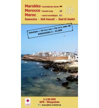 Straßenkarten Marokko J10: Essaouira - Sidi Kaouki - Jbel El Hadid + Altstadtplan Essaouira Huber Verlag
