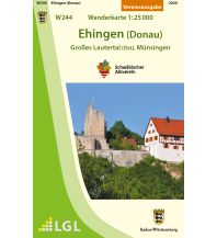 Wanderkarten Schwarzwald - Schwäbische Alb Albverein-Karte W244, Ehingen (Donau) - Großes Lautertal (Ost), Münsingen 1:25.000 Landesvermessungsamt Baden-Württemberg