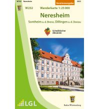 Wanderkarten Schwarzwald - Schwäbische Alb Albverein-Karte W232, Neresheim - Sontheim a.d.Brenz, Dillingen a.d.Donau 1:25.000 Landesvermessungsamt Baden-Württemberg