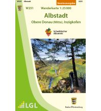 Hiking Maps Black Forest / Swabian Alps Albverein-Karte W251, Albstadt, Obere Donau (Mitte), Inzigkofen 1:25.000 Landesvermessungsamt Baden-Württemberg