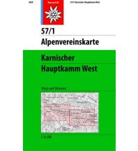 Skitourenkarten Alpenvereinskarte 57/1, Karnischer Hauptkamm - West 1:25.000 Österreichischer Alpenverein