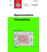 Skitourenkarten Alpenvereinskarte 13, Tennengebirge 1:25.000 Österreichischer Alpenverein