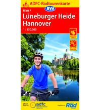 Radkarten ADFC-Radtourenkarte 7, Lüneburger Heide, Hannover 1:150.000 BVA BikeMedia