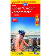Radkarten ADFC-Radtourenkarte 4, Rügen, Usedom, Vorpommern 1:150.000 BVA BikeMedia