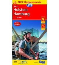 Radkarten ADFC-Radtourenkarte 2, Holstein, Hamburg 1:150.000 BVA BikeMedia