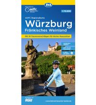 Cycling Maps ADFC Regionalkarte Würzburg Fränkisches Weinland mit Tourenvorschlägen, 1:75.000, reiß- und wetterfest, GPS-Tracks Download, E-Bike geeignet BVA BikeMedia