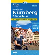 Radkarten ADFC Regionalkarte Nürnberg & Umgebung mit Tourenvorschlägen, 1:75.000, reiß- und wetterfest, GPS-Tracks Download, E-Bike geeignet BVA BikeMedia