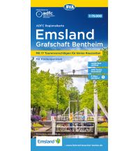 Cycling Maps ADFC-Regionalkarte Emsland Grafschaft Bentheim mit Tagestouren-Vorschlägen, 1:75.000, reiß- und wetterfest, GPS-Tracks Download BVA BikeMedia