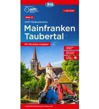 Cycling Maps ADFC Radtourenkarte 21, Mainfranken, Taubertal 1:150.000 BVA BikeMedia