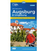 Cycling Maps ADFC-Regionalkarte Augsburg und Umgebung, 1:75.000, mit Tagestourenvorschlägen, reiß- und wetterfest, E-Bike-geeignet, GPS-Tracks-Download BVA BikeMedia