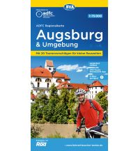 Cycling Maps Germany ADFC-Regionalkarte Augsburg und Umgebung, 1:75.000, mit Tagestourenvorschlägen, reiß- und wetterfest, E-Bike-geeignet, GPS-Tracks-Download BVA BikeMedia