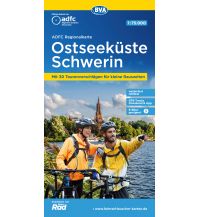 Radkarten ADFC-Regionalkarte Ostseeküste, Schwerin 1:75.000 BVA BikeMedia