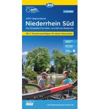 Radkarten ADFC-Regionalkarte Niederrhein Süd 1:75.000, mit Tagestourenvorschlägen, reiß- und wetterfest, E-Bike-geeignet, mit Knotenpunkten, GPS-Tracks-Download BVA BikeMedia