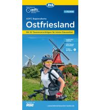 Radkarten ADFC-Regionalkarte Ostfriesland 1:75.000 BVA BikeMedia