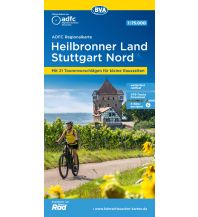 Cycling Maps Germany ADFC-Regionalkarte Heilbronner Land - Stuttgart Nord 1:75.000, reiß- und wetterfest, GPS-Tracks Download BVA BikeMedia