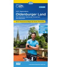 Radkarten ADFC-Regionalkarte Oldenburger Land, 1:75.000, mit Tagestourenvorschlägen, mit Knotenpunkten, reiß- und wetterfest, E-Bike-geeignet, GPS-Tracks Download BVA BikeMedia