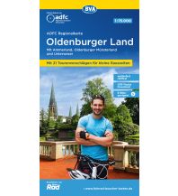 Cycling Maps Germany ADFC-Regionalkarte Oldenburger Land, 1:75.000, mit Tagestourenvorschlägen, mit Knotenpunkten, reiß- und wetterfest, E-Bike-geeignet, GPS-Tracks Download BVA BikeMedia