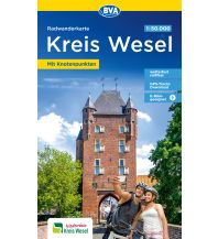 Radkarten BVA Radwanderkarte Kreis Wesel 1:50.000, mit Knotenpunkten und km-Angaben, reiß- und wetterfest, GPS-Tracks Download, E-Bike geeignet BVA BikeMedia