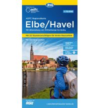 Radkarten ADFC-Regionalkarte Elbe/Havel, 1:75.000, mit Tagestourenvorschlägen, mit Knotenpunkten, reiß- und wetterfest, E-Bike-geeignet, GPS-Tracks Download BVA BikeMedia
