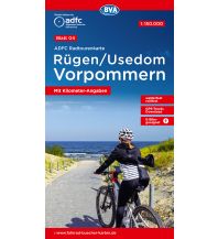 Radkarten ADFC-Radtourenkarte 4, Rügen, Usedom, Vorpommern 1:150.000 BVA BikeMedia