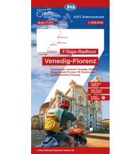 Radkarten ADFC-Radtourenkarte IT-PO, 7-Tage-Radtour Venedig-Florenz 1:200.000 BVA BikeMedia