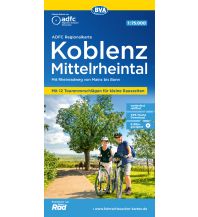 Radkarten ADFC-Regionalkarte Koblenz, Mittelrheintal 1:75.000 BVA BikeMedia