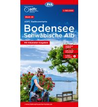 Cycling Maps Austria ADFC-Radtourenkarte 25, Bodensee, Schwäbische Alb 1:150.000 BVA BikeMedia