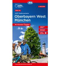 Cycling Maps ADFC-Radtourenkarte 26, Oberbayern West, München 1:150.000 BVA BikeMedia