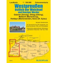 Straßenkarten Polen Landkarte Westpreußen östlich der Weichsel und Danziger Werder Bloch 
