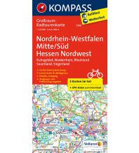 Radkarten Kompass Großraum-Radtourenkarte Nordrhein-Westfalen Mitte/Süd - Hessen Nordwest, 2 Bl. Kompass-Karten GmbH