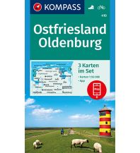 Wanderkarten Deutschland Kompass-Kartenset 410, Ostfriesland, Oldenburg 1:50.000 Kompass-Karten GmbH