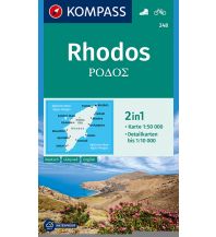 Inselkarten Ägäis Kompass-Karte 248, Rhodos 1:50.000 Kompass-Karten GmbH