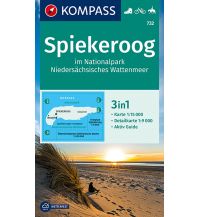 Wanderkarten Deutschland Kompass-Karte 732, Spiekeroog im Nationalpark Niedersächsisches Wattenmeer 1:15.000 Kompass-Karten GmbH