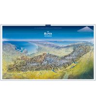 Poster und Wandkarten Die Alpen von Norden Panorama Kompass-Karten GmbH
