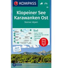 Wanderkarten Kärnten Kompass-Karte 65, Klopeiner See, Karawanken Ost, Steiner Alpen 1:50.000 Kompass-Karten GmbH